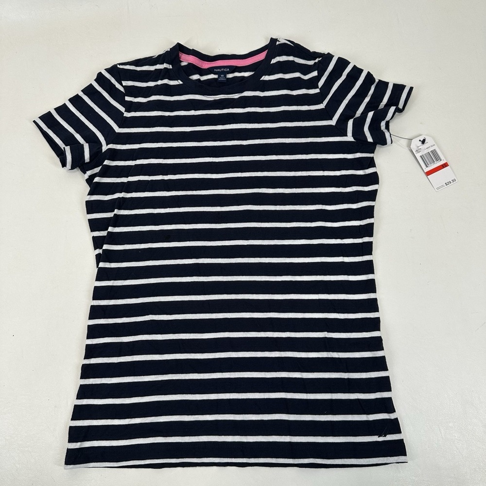 Nautica‎ women's striped T-shirt navy seas size XS NWT